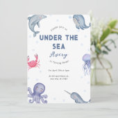 Invitation Sous le thème de la mer Parti anniversaire de enfa (Debout devant)