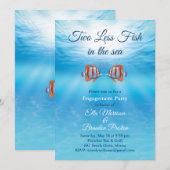 Invitation Sous l'eau deux poissons de moins dans le Fiançail (Devant / Derrière)