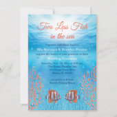 Invitation Sous l'eau deux poissons de moins dans le Mariage  (Devant)