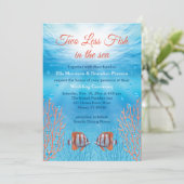 Invitation Sous l'eau deux poissons de moins dans le Mariage  (Debout devant)