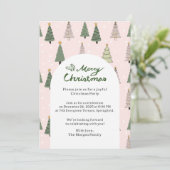 Invitation Sous les arbres enneigés – Fête de Noël (Debout devant)