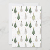 Invitation Sous les arbres enneigés – Fête de Noël (Dos)