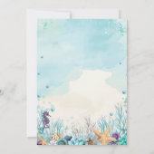 Invitation Sous les coquillages de plage de corail de mer Bar (Dos)