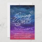 Invitation Sous les étoiles bleu violet soirée photo mariage (Devant)