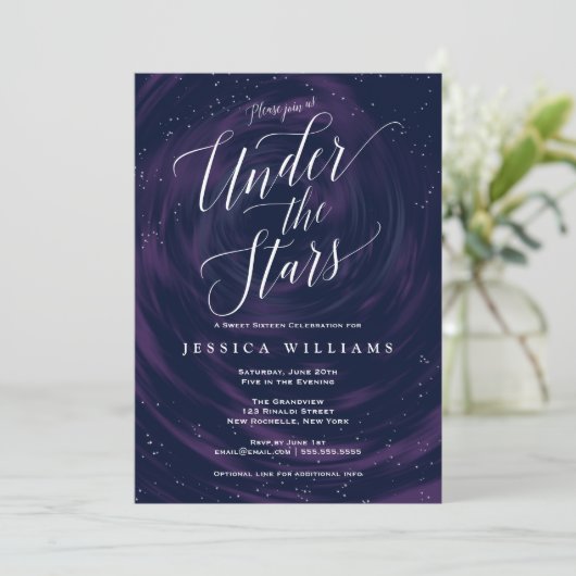 Invitation Sous les étoiles Élégante douce 16 (Debout devant)