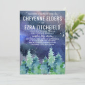 Invitation Sous les étoiles Mariage de nuit aquarelle (Debout devant)