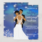 Invitation Sous les étoiles Sky Sepia Mariage afro-américain (Devant / Derrière)