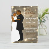 Invitation Sous les étoiles Sky Sepia Mariage afro-américain (Debout devant)