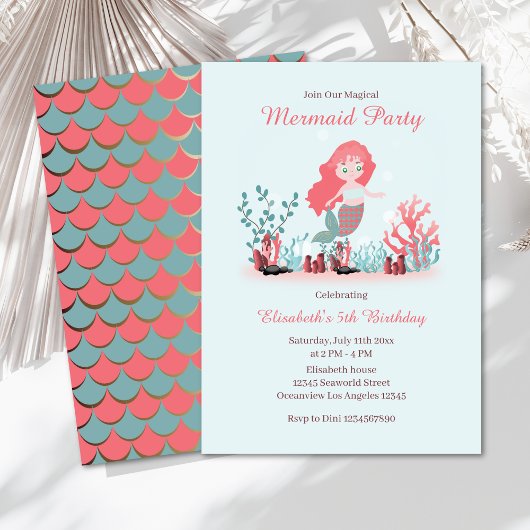 Invitation Sous les princes de sirène de mer Anniversaire