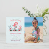 Invitation Sous les princes de sirène de mer Photo d'annivers (Debout devant)