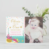 Invitation Sous l'invitation à l'anniversaire du récif de cor (Debout devant)