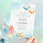 Invitation Sous l'invitation conjointe d'anniversaire Sea Kid<br><div class="desc">Des invitations d'anniversaire à thème océanique pour enfants avec un arrière - plan blanc simple,  des poissons tropicaux couleur aquarelle,  des poissons d'étoiles et de gelée,  et un modèle d'anniversaire moderne "double célébration" qui est facile à customiser.</div>