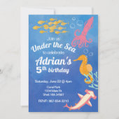 Invitation Sous l'invitation d'anniversaire bleu marine (Devant)