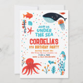 Invitation Sous L'Invitation D'Anniversaire De La Mer (Devant)