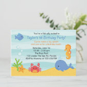 Invitation Sous L'Invitation D'Anniversaire De La Mer (Garçon (Debout devant)