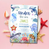 Invitation Sous L'Invitation D'Anniversaire De La Mer, Les An