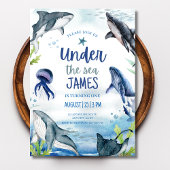 Invitation Sous L'Invitation D'Anniversaire De La Mer, Requin