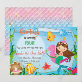 Invitation Sous l'invitation d'anniversaire de la sirène de m (Devant / Derrière)