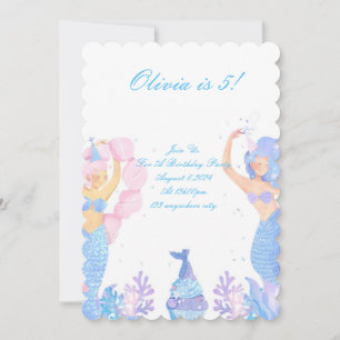 Invitation sous l'invitation d'anniversaire de la sirène mari