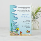 Invitation Sous l'invitation d'anniversaire de mer (Debout devant)