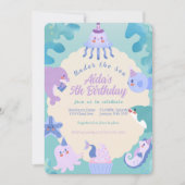 Invitation Sous l'invitation d'anniversaire de mer (Devant)