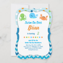 Sous L'Invitation D'Anniversaire Des Baleines De M