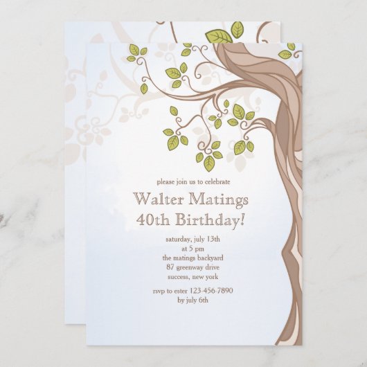 Invitation Sous l'invitation d'arbre (Devant / Derrière)