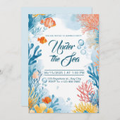 Invitation Sous l'invitation de Bash Anniversaire de la mer (Devant / Derrière)