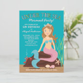 Invitation Sous l'invitation de fête d'anniversaire de sirène (Debout devant)