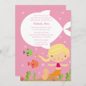 Invitation Sous l'invitation de fête d'anniversaire de sirène (Devant / Derrière)