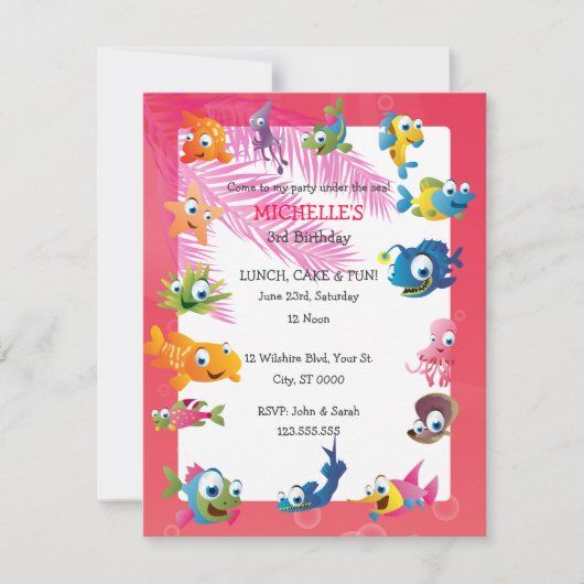 Invitation Sous l'invitation de fête d'anniversaire des (Devant)