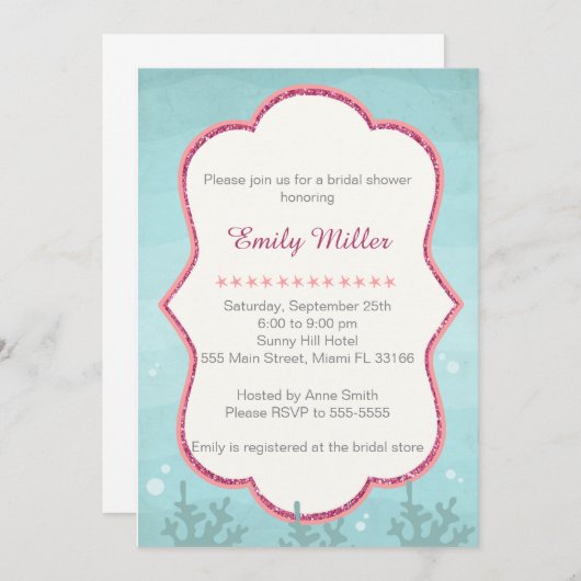 Invitation sous l'invitation de la douche nuptiale (Devant / Derrière)