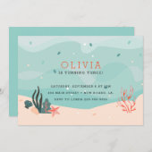 Invitation Sous l'invitation de la fête d'anniversaire de la  (Devant / Derrière)