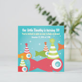 Invitation Sous l'invitation de la fête d'anniversaire du poi (Debout devant)