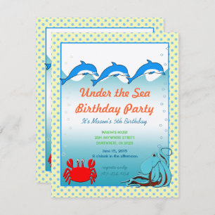 Invitation Sous l'invitation de la mer fête d'anniversaire