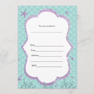 Invitation Sous L'Invitation De La Mer Remplir De Turquoise V