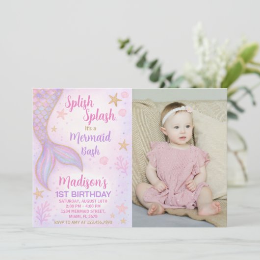 Invitation Sous l'Invitation de Sea Party pour les filles ave (Debout devant)