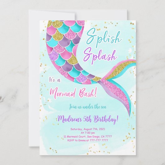 Invitation Sous L'Invitation De Sirène De Mer (Devant)