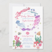 Invitation Sous l'invitation du Baby shower d'animaux de l'oc (Devant)