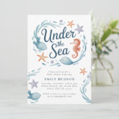 Invitation Sous l'invitation du Baby shower d'animaux de l'oc (Debout devant)