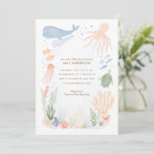 Invitation Sous l'invitation du Baby shower d'aquarelle de me (Debout devant)