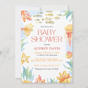 Invitation Sous l'invitation du Baby shower d'aquarelle de me