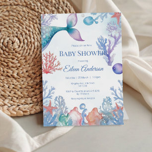 Invitation Sous l'invitation du Baby shower des sirènes de me