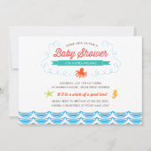 Invitation Sous l'Invitation du Baby shower marin (Devant)