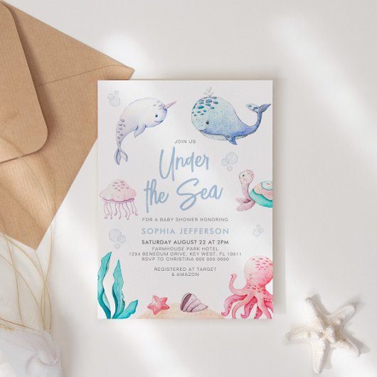 Invitation Sous l'invitation du Baby shower marin