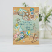 Invitation Sous l'invitation du Baby shower marin (Debout devant)