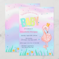 Sous l'océan, Baby Shower holographique flamant ro