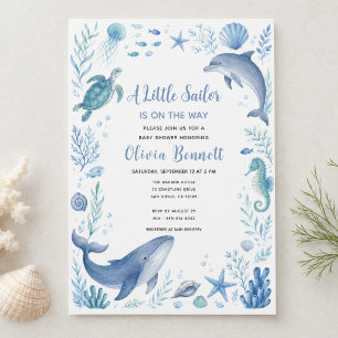 Invitation Sous l'Océan Baby Shower Petit Marin