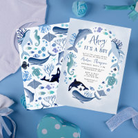 Sous l'océan bleu Ahoy C'est un garçon Baby Shower