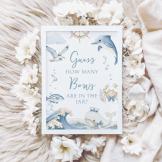 Invitation Sous l'océan Combien de noeuds Baby Boy Shower